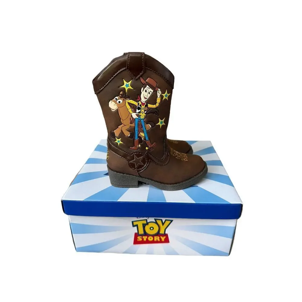 Disney Pixar Kids Brown Toy Story Kids Cowboy Western Boots Size 5